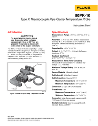 Thumbnail of document Manual - 80PK-10 Pipe Clamp Temperature Probe